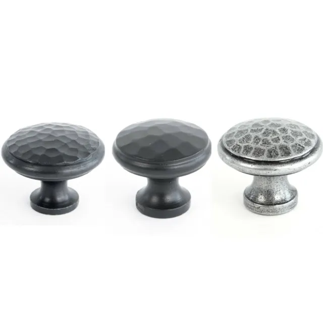 From The Anvil Cabinet Cupboard Door Drawer Hammered Knobs Beeswax Black Pewter