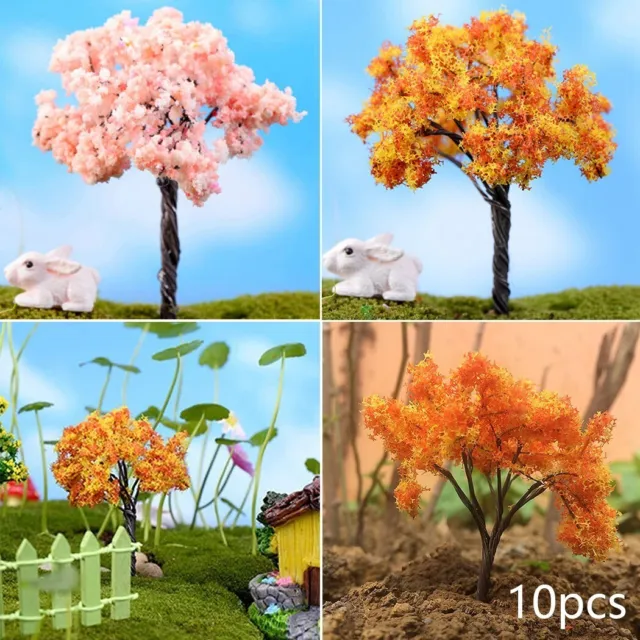 10 Pièces Miniature Cerise Arbre Modèle Jardin Enfants Pièce Ornement Fête Décor