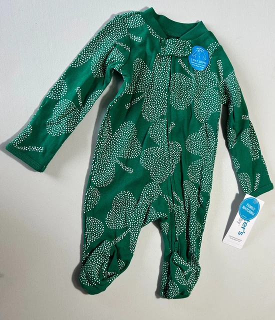 Carters Baby boy Shamrock Knit Sleeper Size NB a NWT