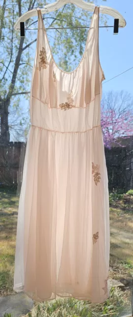 Pink 60's Vintage Double Chiffon Nightgown~VAN RAALTE MYTH USA~40