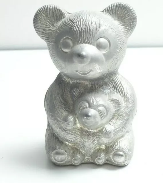Vintage Godinger Silver Metal Mama Bear Coin Bank 5" Tall