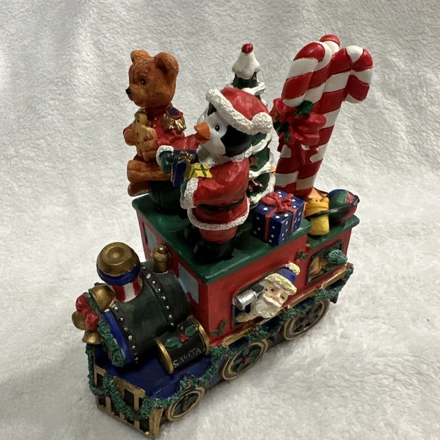 Tren de Navidad de Santa Cardinal, Inc con 4 servidores pingüino peluche caramelo árbol de caña