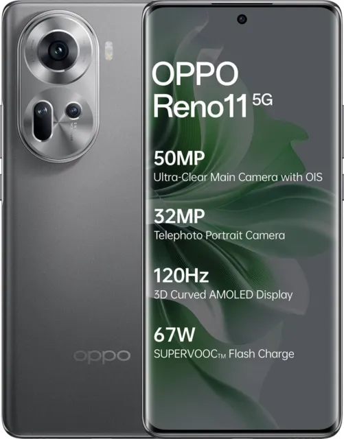 Teléfono Móvil Smartphone Oppo Reno 10 5G Grey 6.7 256Gb ROM 8Gb RAM 64 + 8  + 32 Mpx - 32 Mpx 5000 Mah Dual SIM