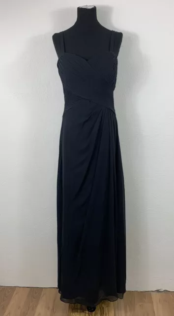 Hochwertiges langes Kleid aus Chiffon Marke "Weise" ver. Größen schwarz - #KA3