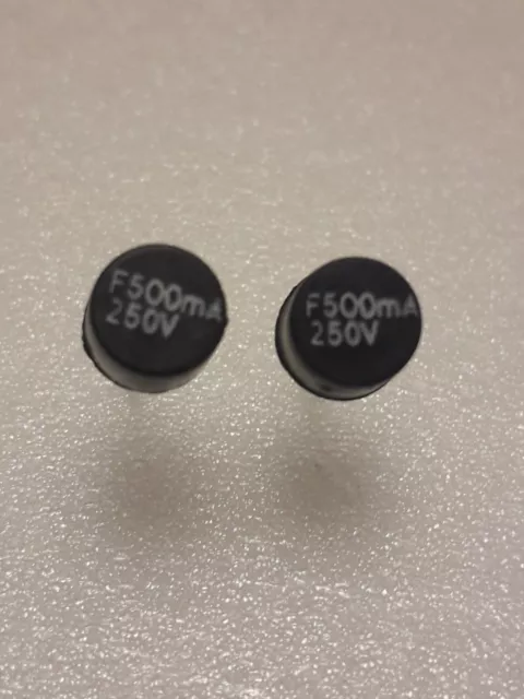 2X Fusible TR5. 500mA.250V.RAPIDE.F500mA 250V.Diametre 8,5mm.