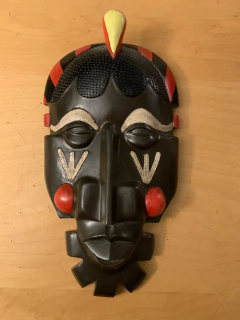 AFRICAN TRIBAL HANGING MASK Decorative 10" X 5.5"