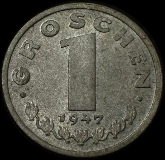 Austria 1 Groschen 1947 Zinc Coin WCA 5708