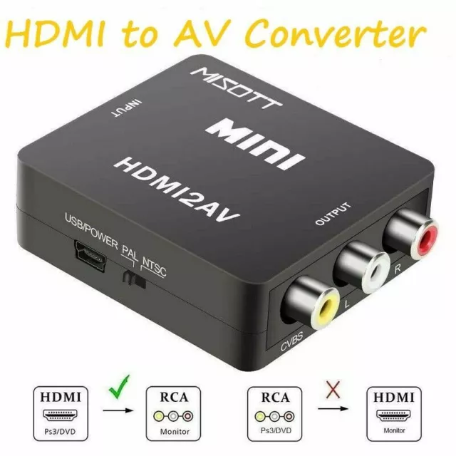 HDMI to AV 3 RCA CVBS Full HD Video 1080P AV Composite Converter Adapter