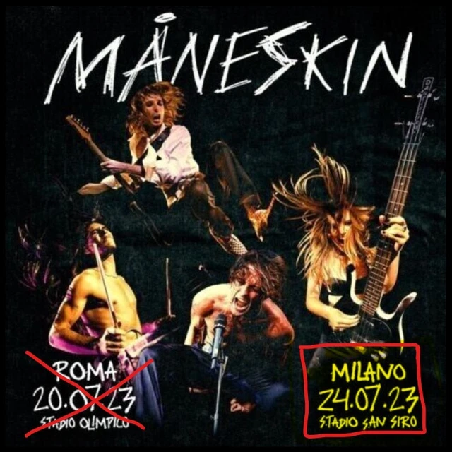 2 Biglietti Parterre Concerto Maneskin Milano 24 Luglio 2023 Stadio San Siro