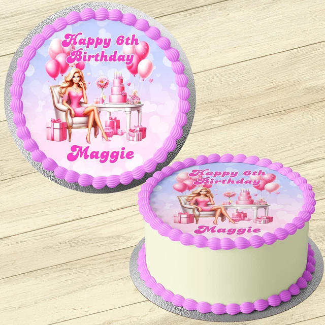 7.5 Inch Square Personalised Photo/Your Logo Cake Topper Edible Fondant Icing EB