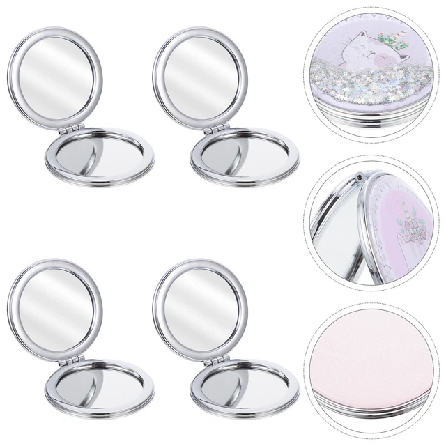 4 Pcs Dekorativ Runder Schminkspiegel Outdoor-Zubehör Reisezubehör Doppelseitig