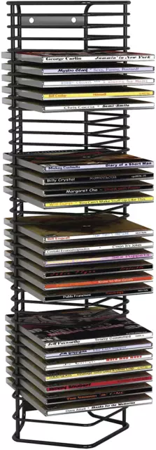 CD Wall Mount Rack Holder Media Storage Disk Case Display Space Organizer Steel
