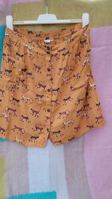Fat Face Skirt SAFFRON UK 12 Short Mini A-Line Pockets  MONKEY Holiday Bohemian
