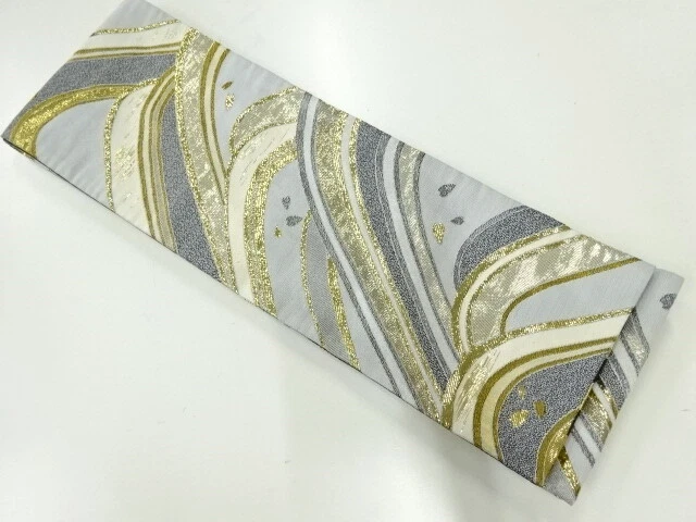 6193675: Japanese Kimono / Vintage Hanhaba Obi / For Dance / Woven Flower Petals