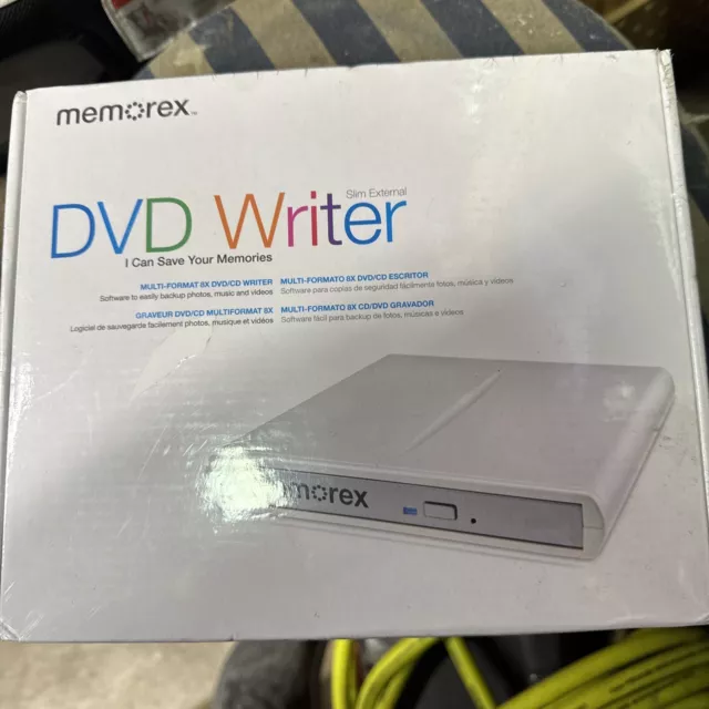 New-  Memorex Slim External CD/DVD Writer, DVD 8X, CDR 24X, USB Powered NEW