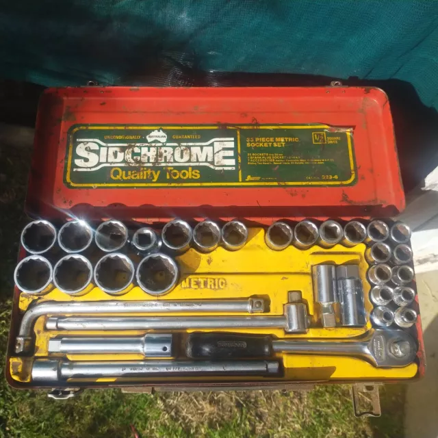 Vintage Tool Sidchrome Siddons Socket Set Metric #323-6 Aussie Made Collectible