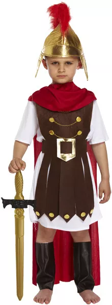 Boys Roman General Soldier Warrior Kids Fancy Dress Costume Outfit Greek BookDay