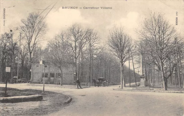 Cpa 91 Brunoy Carrefour Villeroi