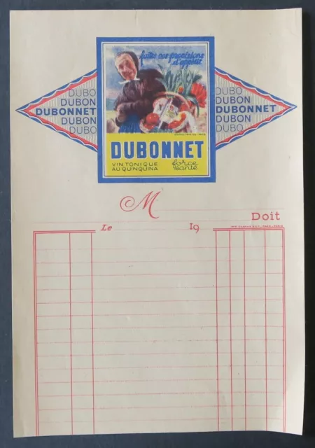 Facturette DUBO DUBON DUBONNET force santé illustrée 69