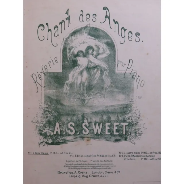 SWEET A. S. Chant des Anges Piano ca1885