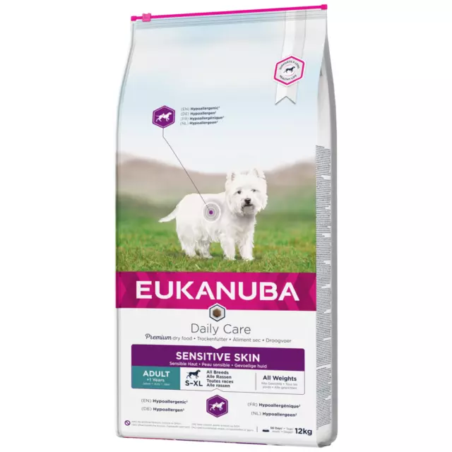 EUKANUBA ALIMENT HYPOALLERGÉNIQUE PEAU SENSIBLE 12 kg