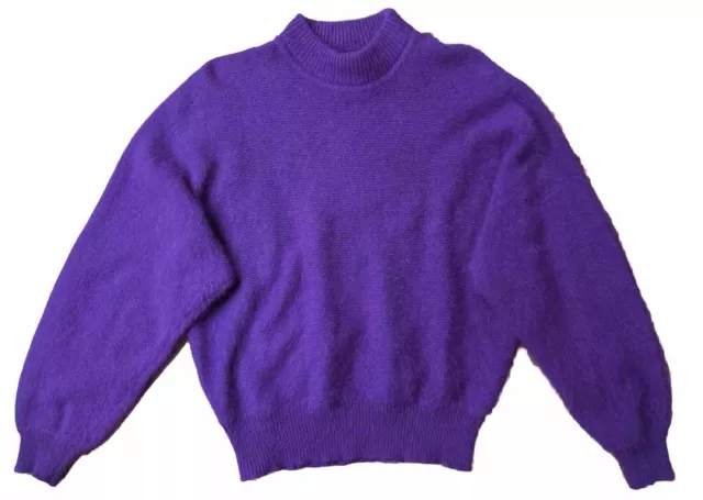 Rafaella Angora Lambswool Blend Dolman Sweater Women's M Purple