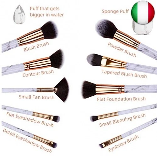 HEYMKGO Pennelli Make Up professionali Set di 10 pennelli trucco 2