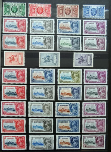 1935 Silver Jubilee omnibus full 250 mint stamps including Egypt 1p MNH MLH OG