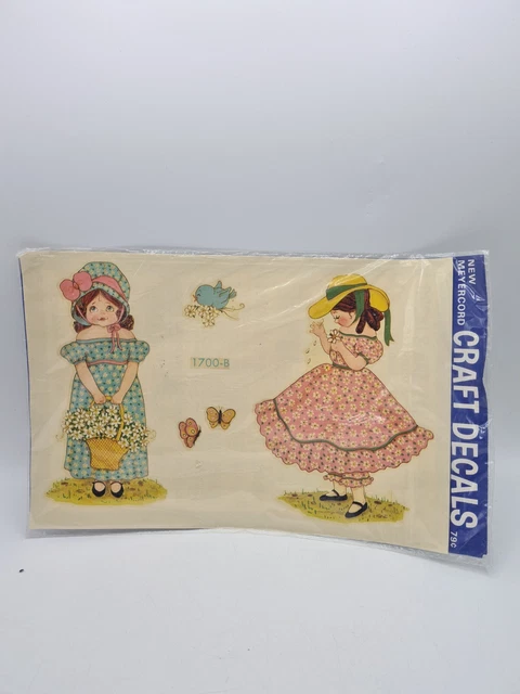 Calcomanías vintage Meyercord para niñas 1700-C años 70 artes y oficios
