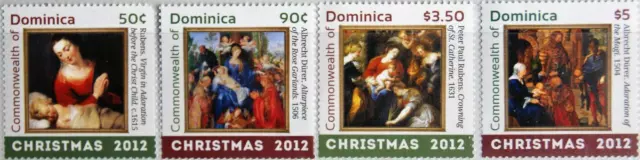 DOMINICA 2012 4142-45 Weihnachten Christmas Paintings Gemälde Dürer Rubens MNH