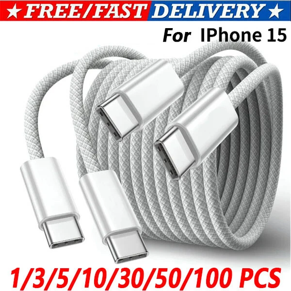 For iPhone 15 Pro Max USB-C to USB-C Cable Fast Charger lot Type C Charging Cord