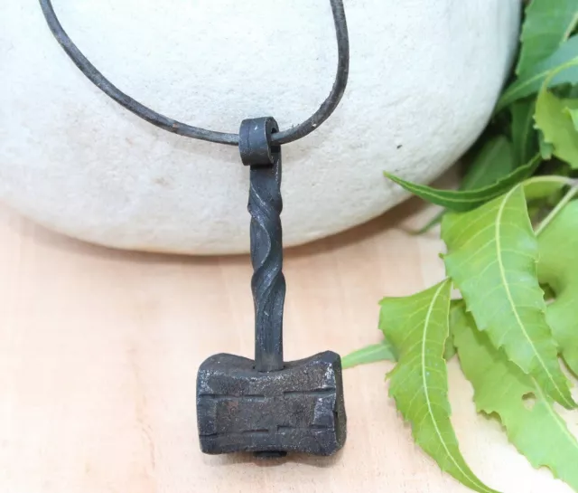 Mjolnir Hand forged Thor's Hammer Viking Pendant Norse Odin Medieval Necklace