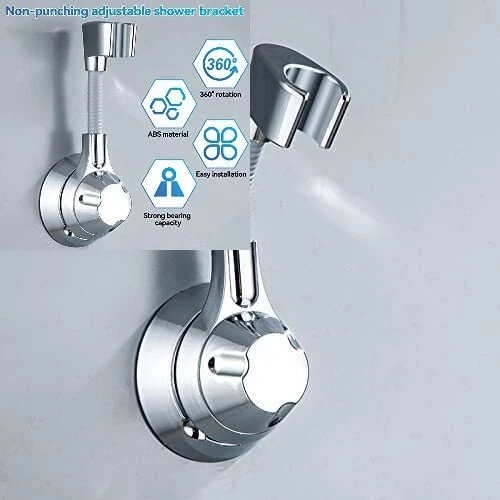 Porta doccia manuale Wansiven, supporto regolabile a 360° pasta resistente...