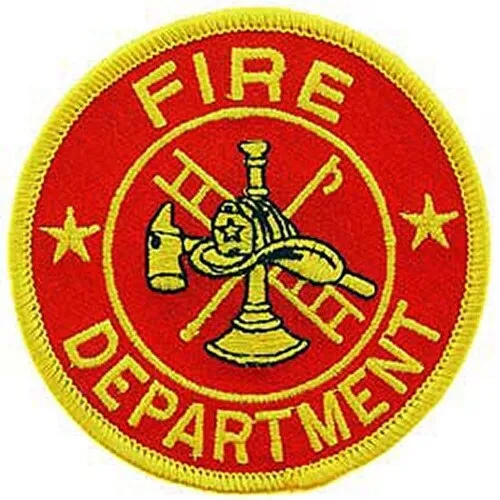 Firefighter Fire Rescue Patch Round FIRE DEPARTMENT 3" Red Gold