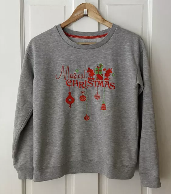 Disneyland Paris Grey Christmas Sweatshirt Size S Embroidered Collector's Item