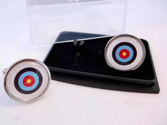 Archery Archers Target Cufflinks Cuff Links Badge Novelty Gift