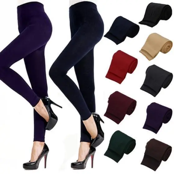 WOMENS STRETCHY FLEECE Lined Pants Winter Warm Thermal Thick Slim ...