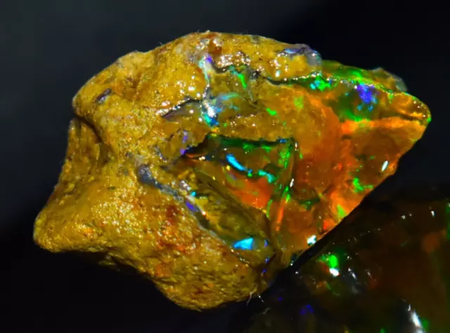 Multi Fire Opal Rough 44.70 Carat Natural Ethiopian Opal Raw Welo Opal Gemstone