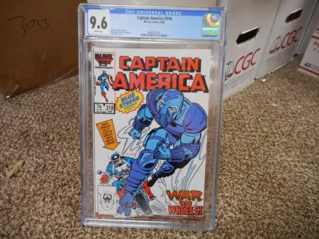 Captain America 318 cgc 9.6 Marvel 1986 Blue Streak WHITE pgs NM MINT Avengers