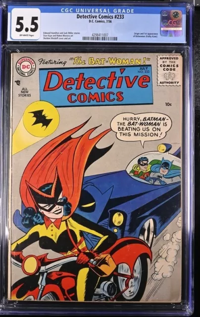 Detective Comics #233 CGC 5.5 Off White Origin and 1st Appearance of Batwoman