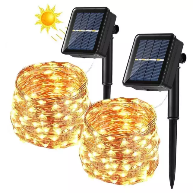 Lot de 2 Guirlande Lumineuse Solaire BrizLabs 14M 120 LED Guirlande Guinguett...