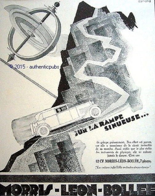 Publicite Automobile Morris Leon Bollee Rampe Sinueuse De 1928 French Ad Pub