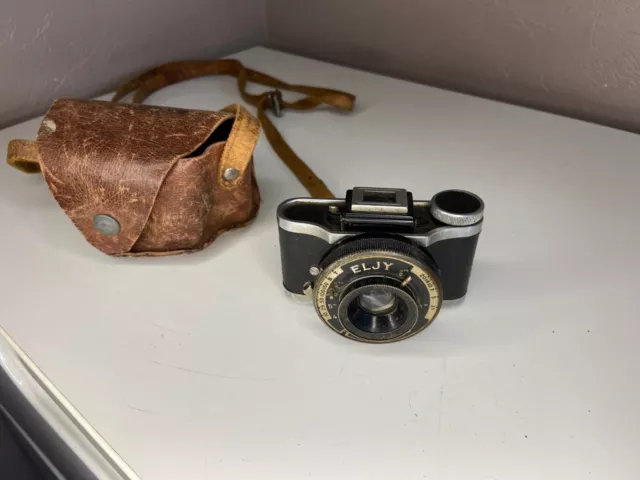 Appareil Photo Miniature ELJY Lumière Etui en Cuir Vintage