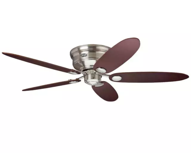 Ventilateur de plafond sans éclairage 112 cm et 132 cm Hunter LOW PROFILE chrome