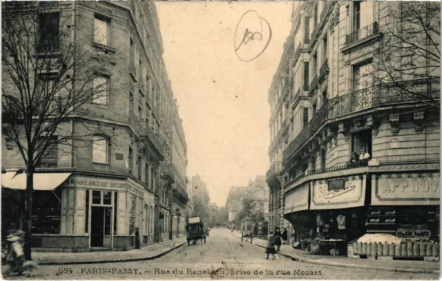 CPA PARIS 16e Rue du Ranelagh, prise de la rue Mozart (66489)