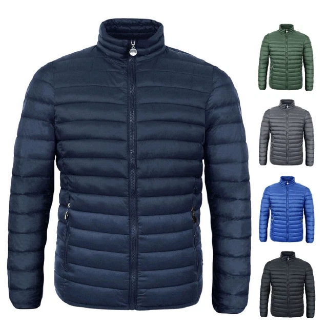 Piumino 100 grammi Uomo Giubbotto Leggero Giubbino slim fit Giacca Blu Verde 3