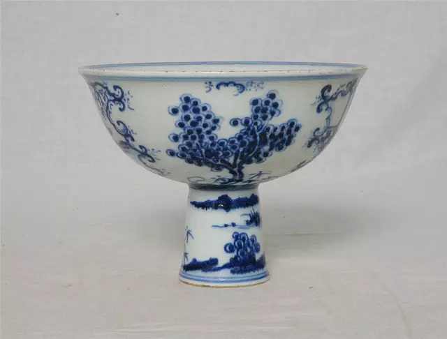 Chinese  Blue and White  Porcelaon  Stamp  Cup  With  Mark     M3126 2