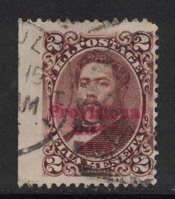 HAWAII, SCOTT 56- D'Occasion 2c King David Kalakaua, Red Overprint ...