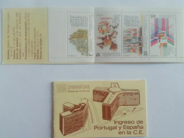 Año 1986 Edifil 2825C Carné Ingreso De Portugal Y España En La Ue