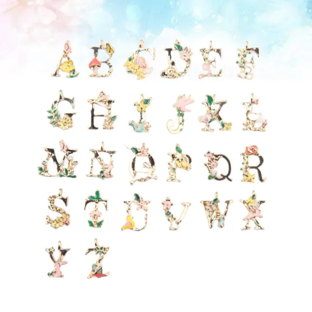 26 Pcs  Letter Charms Beads hanging alloy pendants Women Jewelry
